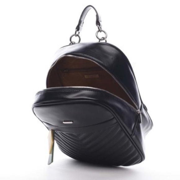💛💚DAVID JONES  PARIS 
Black Leather 🎒 BACKPACK.💛💚 - Picture 4 of 15